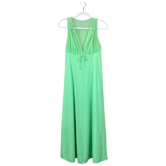Vintage Pinehurst Lingerie Neon Lime Green Nightgown Size Small 1980s - Picture 1 of 8